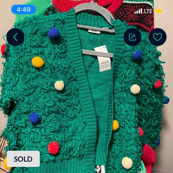 One left! Christmas Tree pompom sweater. Perfect for an ugly sweater party!! - Picture 1 of 2